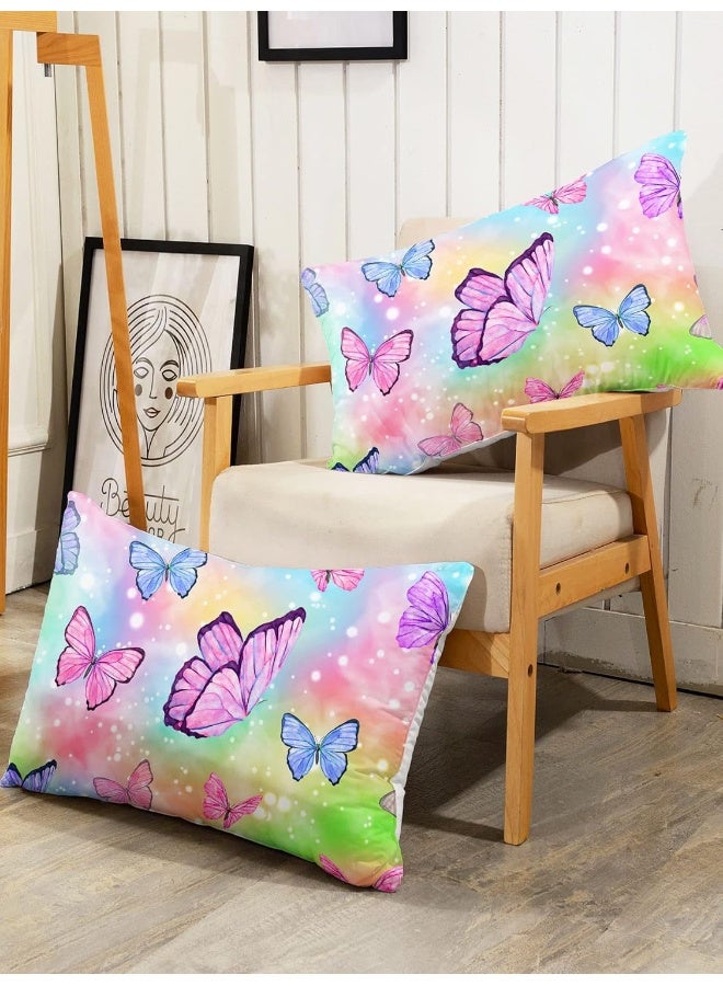 Smell Sunshine Watercolor Butterfly Comforter Set Rainbow Bedding Comforter Set with 1 Comforter and 2 Pillowcases for Boys and Girls Bedroom All Season(Watercolor Butterfly Queen) - Image 5